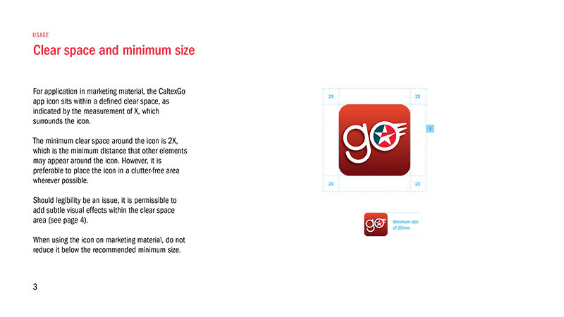 Clear space and minimum size: protecting the icon’s legibility.